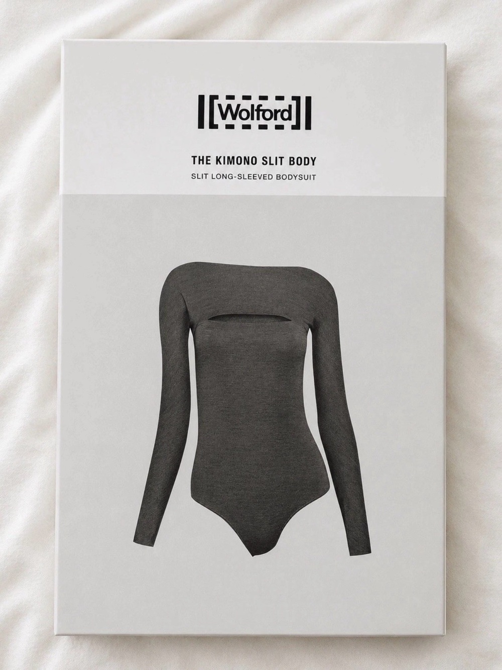 Wolford Black Kimono Slit Long-Sleeve Bodysuit
